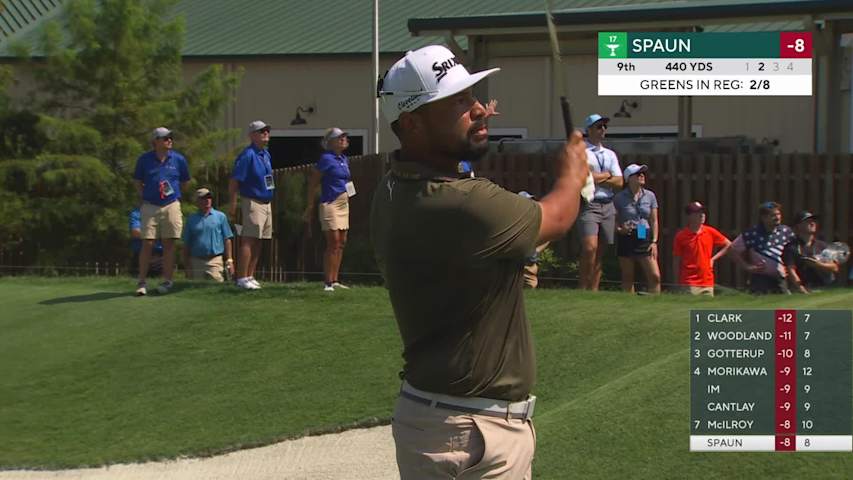 J.J. Spaun's 117-yard approach sets up birdie on No. 9 at BMW Championship