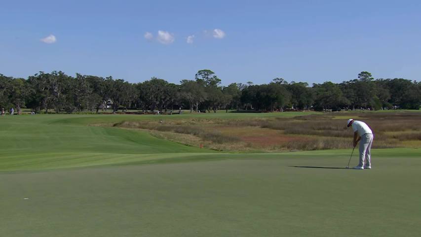 Sami Valimaki sinks 38-foot birdie putt on No. 4 at The RSM Classic