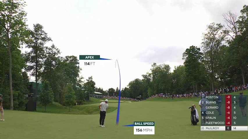 Rory McIlroy reaches par-5 No. 15 in two, makes birdie at the Memorial