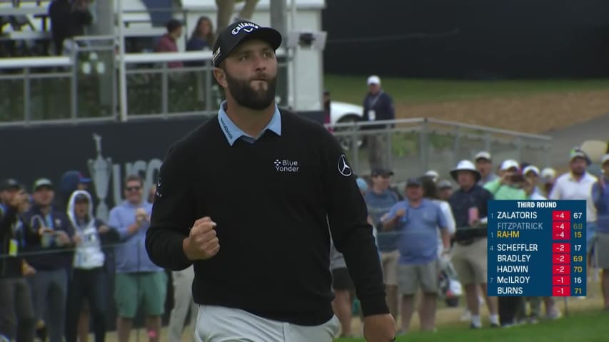 Jon Rahm drains 29-foot birdie putt at U.S. Open