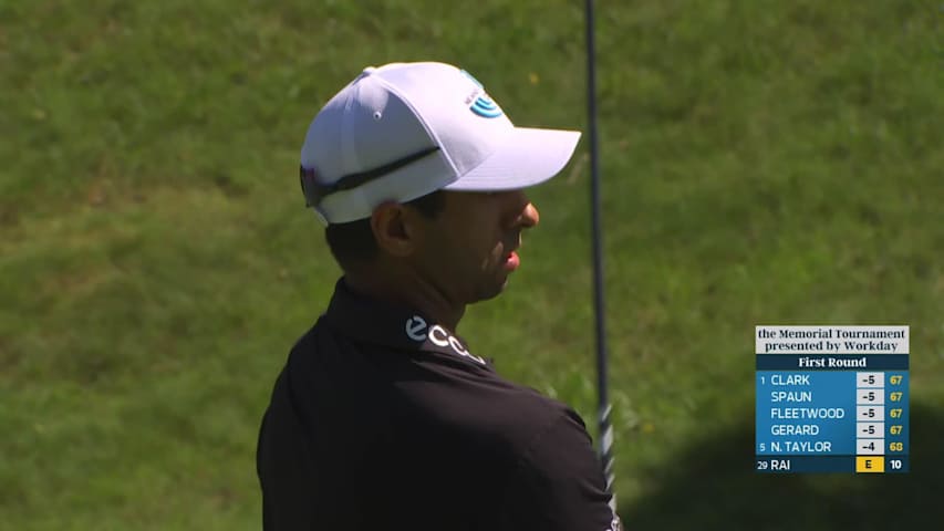 Aaron Rai reaches par-5 No. 11 in two, makes birdie at the Memorial