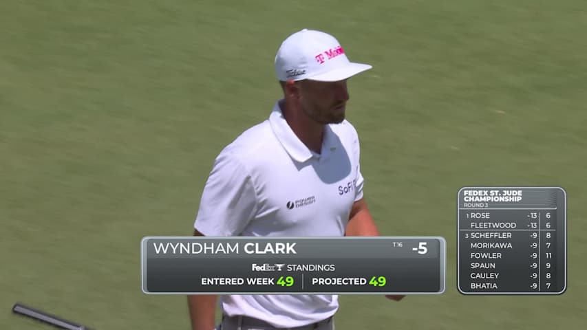Wyndham Clark makes birdie on No. 11 at FedEx St. Jude