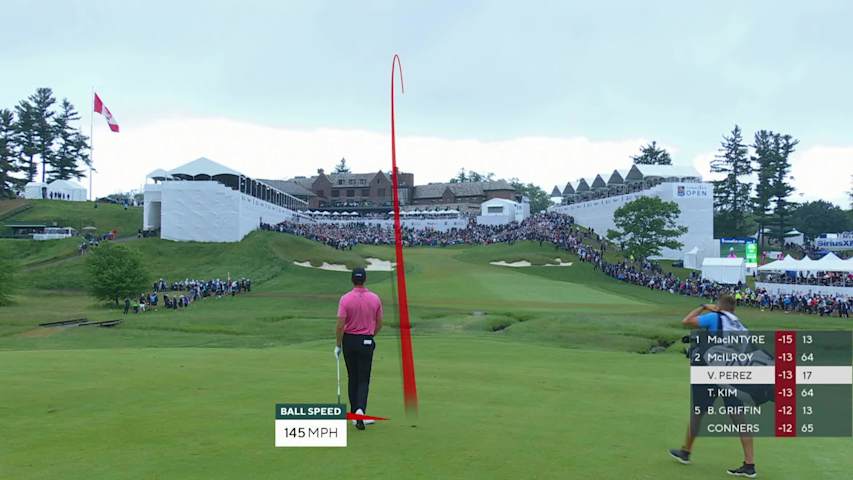 Victor Perez goes right at the flag to set up birdie at RBC Canadian