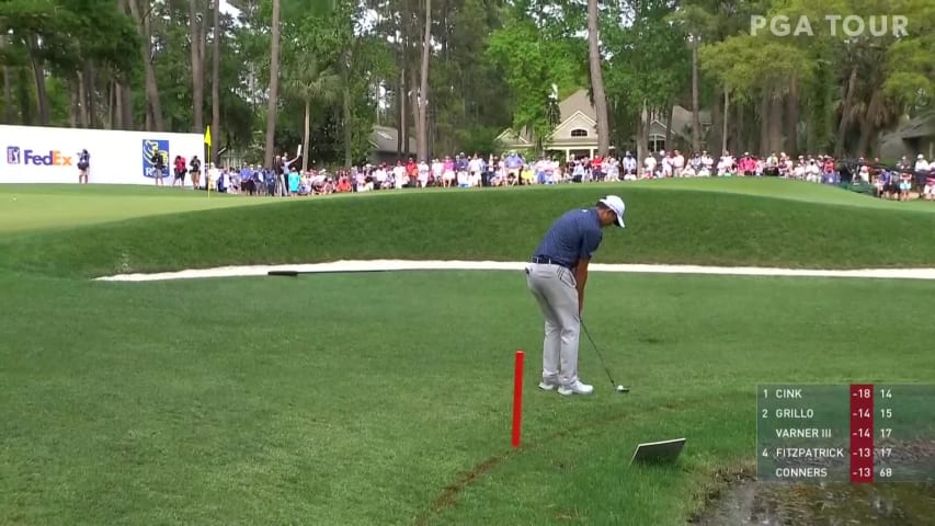 Collin Morikawa birdies No. 15 in Round 4 at RBC Heritage