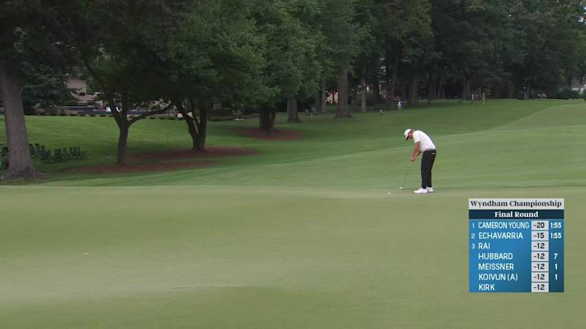 Sami Valimaki sinks a 43-foot birdie putt on No. 4 at Wyndham