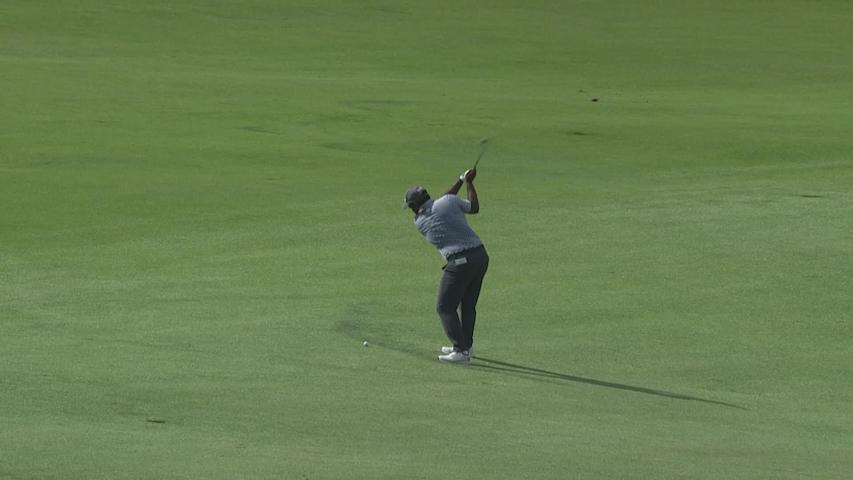 Rayhan Thomas makes sixth birdie through nine holes at Compliance Solutions