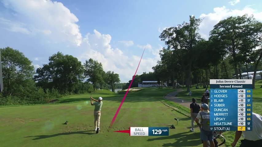 Preston Stout hits tee shot to 10 feet, sets up birdie on No. 16 at John Deere