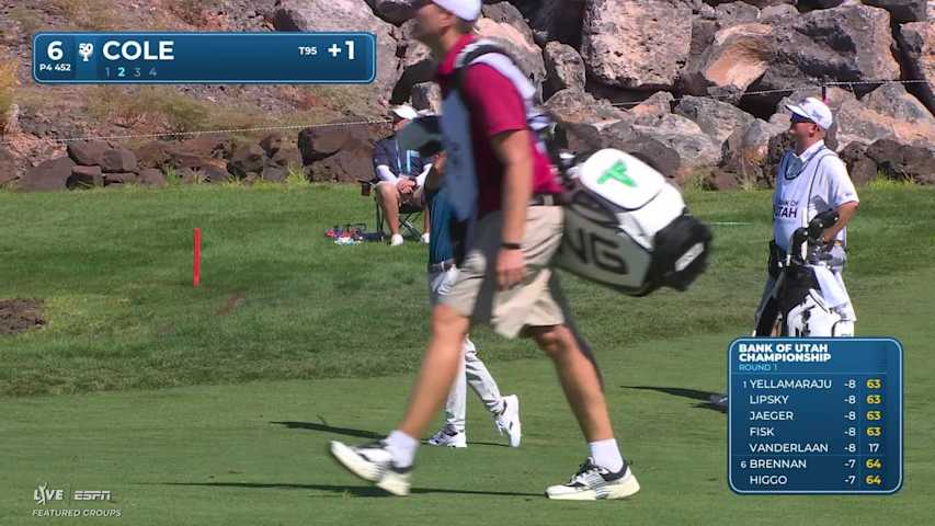 Eric Cole sinks 27-foot birdie putt on No. 6 at Bank of Utah