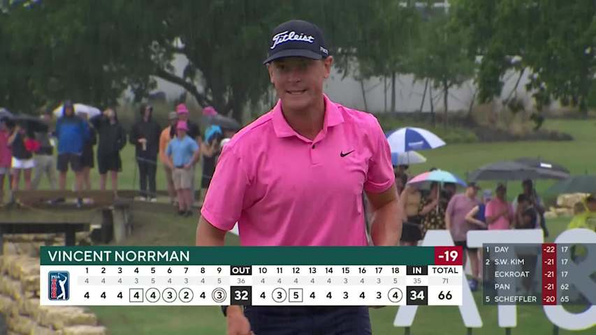 Vincent Norrman reaches in two to set up birdie at AT&T Byron Nelson