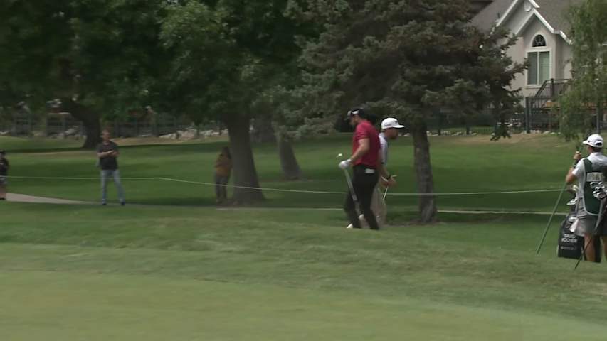 David Kocher holes out from greenside bunker for eagle at Utah Championship