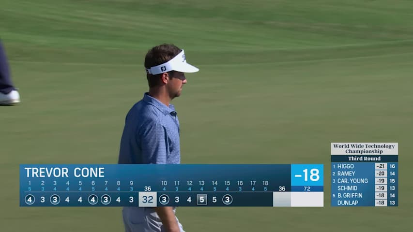 Trevor Cone makes birdie putt on No. 15 at World Wide Technology