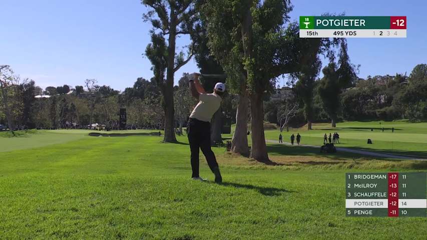 Aldrich Potgieter hits 173-yard approach to 4 feet, sets up birdie on No. 15 at The Genesis