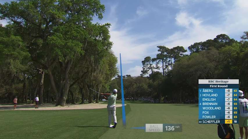 Scottie Scheffler's 178-yard approach sets up birdie on No. 11 at RBC Heritage