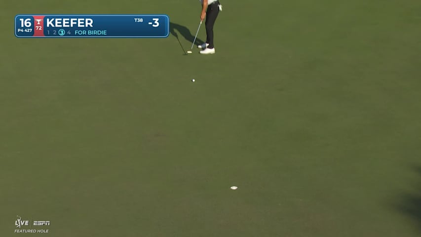 John Keefer sinks 24-foot birdie putt on No. 16 at RBC Heritage