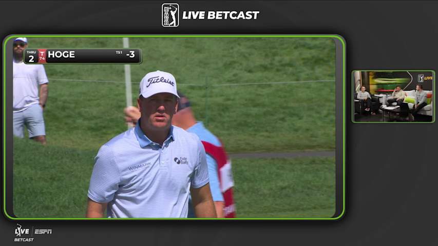 Tom Hoge sinks 13-foot putt for birdie on No. 2 at Travelers