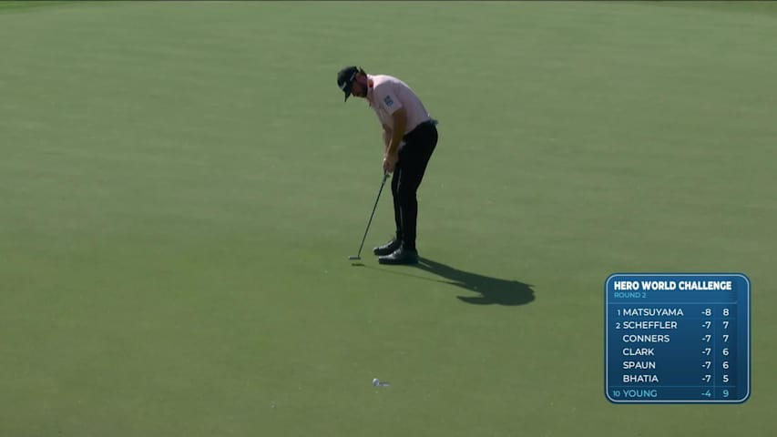 Cameron Young drips in birdie putt on No. 10 at Hero World Challenge