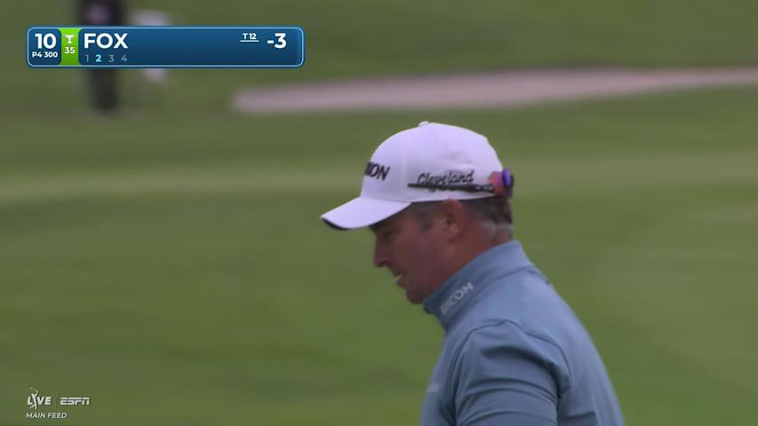 Ryan Fox sinks 37-foot eagle putt from bunker on No. 10 at The Genesis