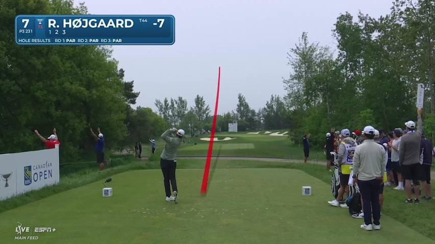 Rasmus Højgaard throws a dart off the tee to set up birdie at RBC Canadian