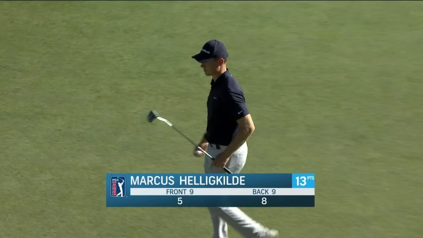 Marcus Helligkilde makes birdie on No. 16 at Barracuda