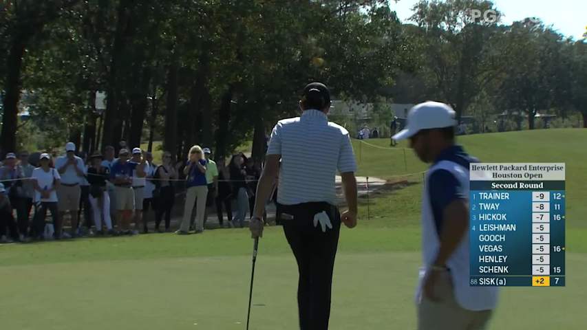 Cameron Sisk drains 16-foot biride putt at Houston Open