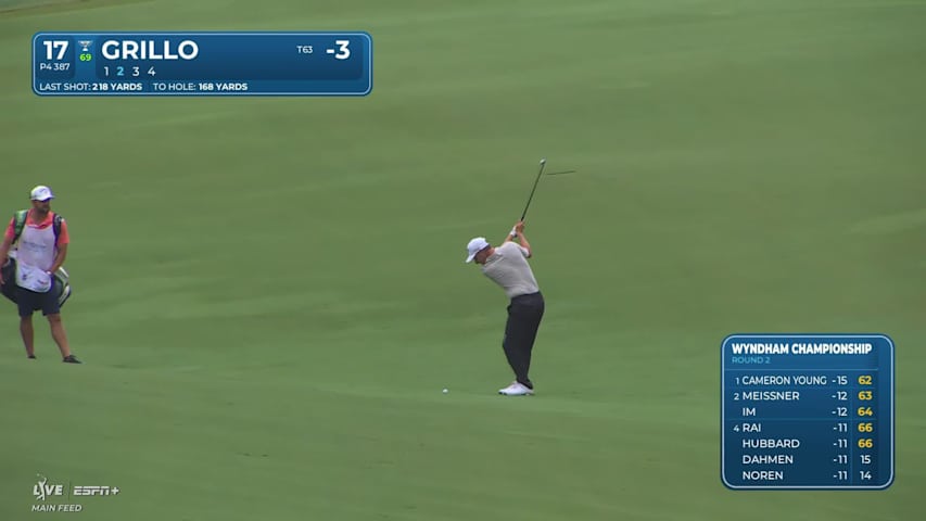 Emiliano Grillo makes birdie on No. 17 at Wyndham