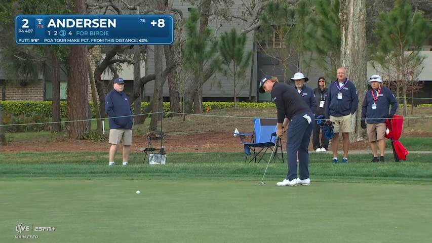 Mason Andersen drains birdie putt at Valspar