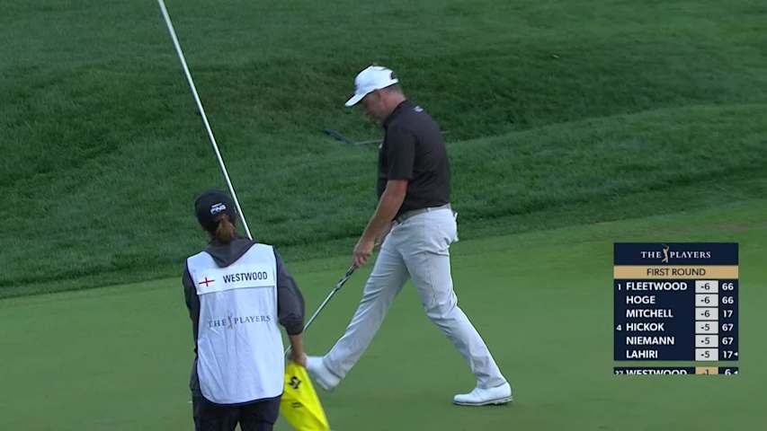 Lee Westwood makes birdie on No. 15 at THE PLAYERS