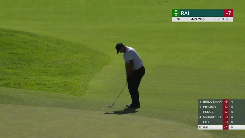 Aaron Rai holes out 90-foot birdie putt on No. 9 at The Genesis