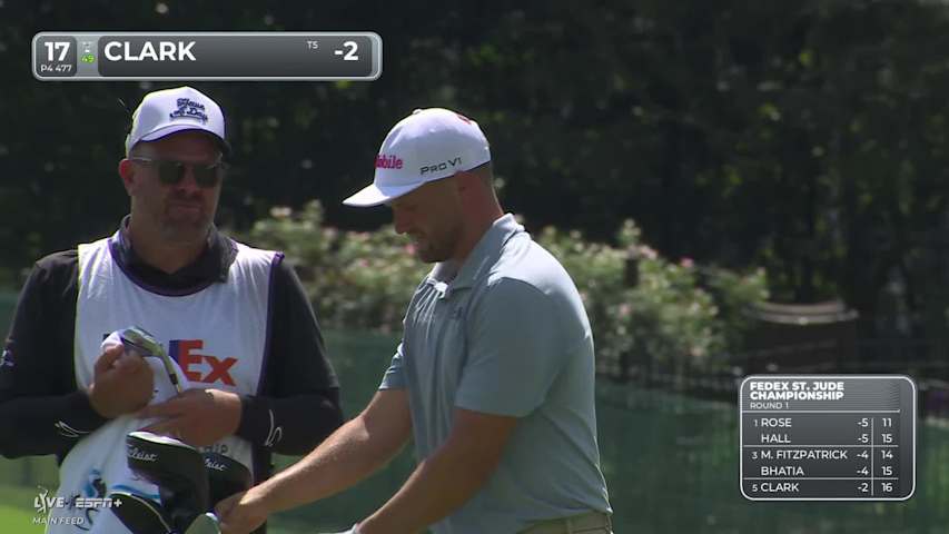 Wyndham Clark makes birdie on No. 17 at FedEx St. Jude
