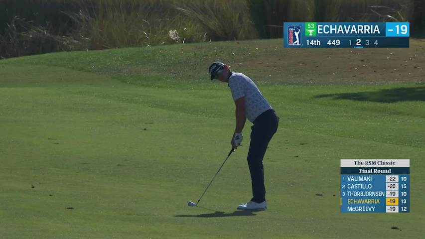 Nico Echavarria hits 152-yard approach to 4 feet, sets up birdie on No. 14 at The RSM Classic