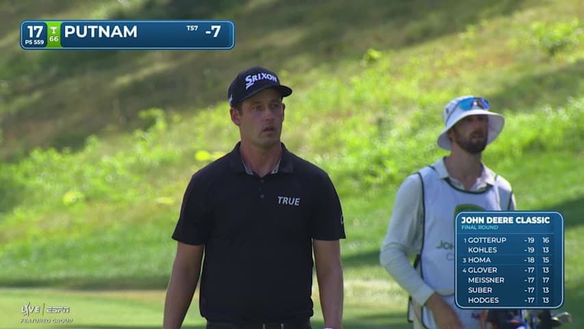 Andrew Putnam sinks 18-foot birdie putt on No. 17 at John Deere