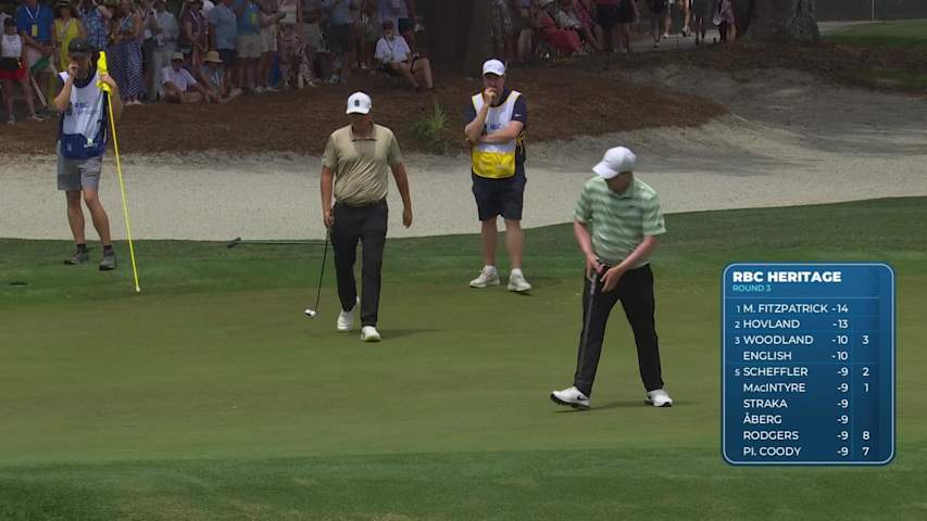 Robert MacIntyre drains 11-foot putt for birdie on No. 2 at RBC Heritage