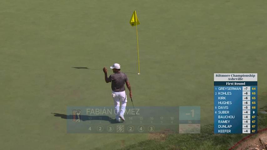 Fabián Gómez's 23-foot approach sets up birdie on No. 16 at Biltmore Championship