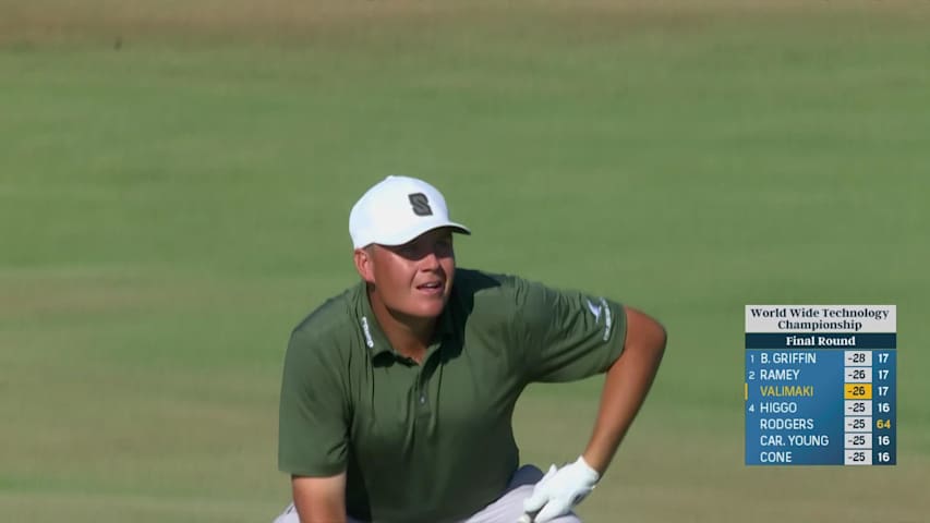 Sami Valimaki makes birdie on No. 18 at World Wide Technology