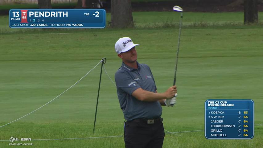 Taylor Pendrith sinks a 38-foot birdie putt on No. 13 at THE CJ CUP