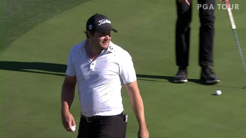 Peter Uihlein drains 17-footer for birdie at The American Express