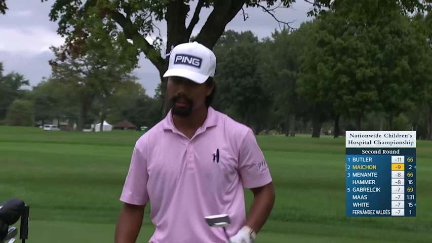 Phichaksn Maichon makes birdie on No. 12 at Nationwide Children's