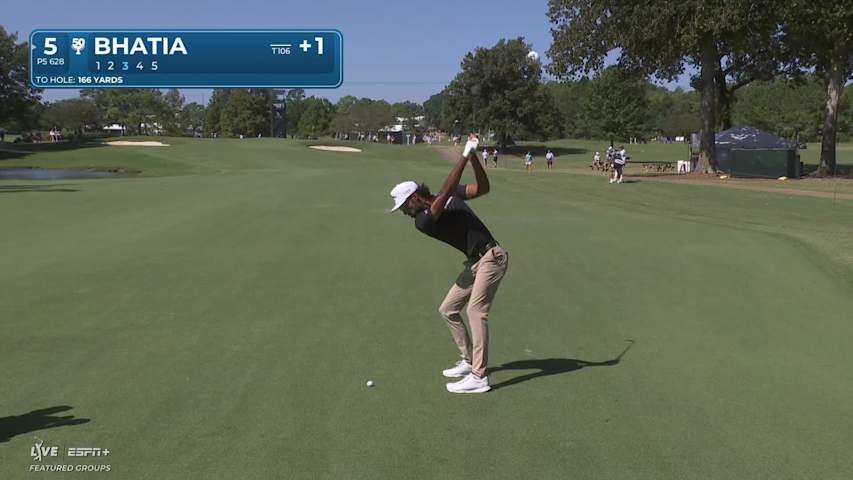 Akshay Bhatia chips in for birdie, battles cutline at Sanderson Farms