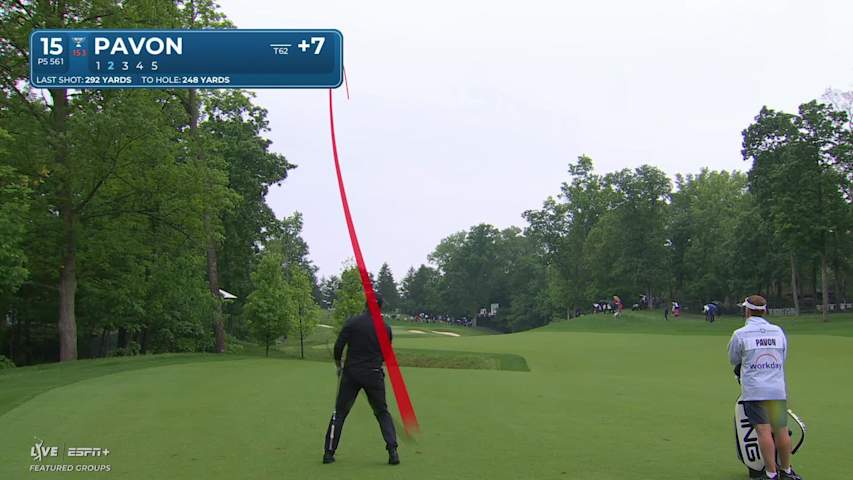 Matthieu Pavon makes birdie on No. 15 at the Memorial