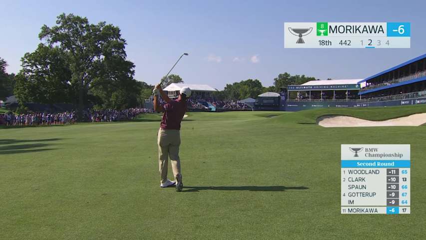 Collin Morikawa's 151-yard approach sets up birdie on No. 18 at BMW Championship