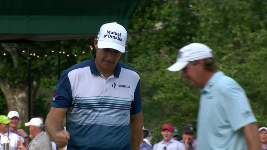 Padraig Harrington’s lengthy birdie putt at the U.S. Senior Open