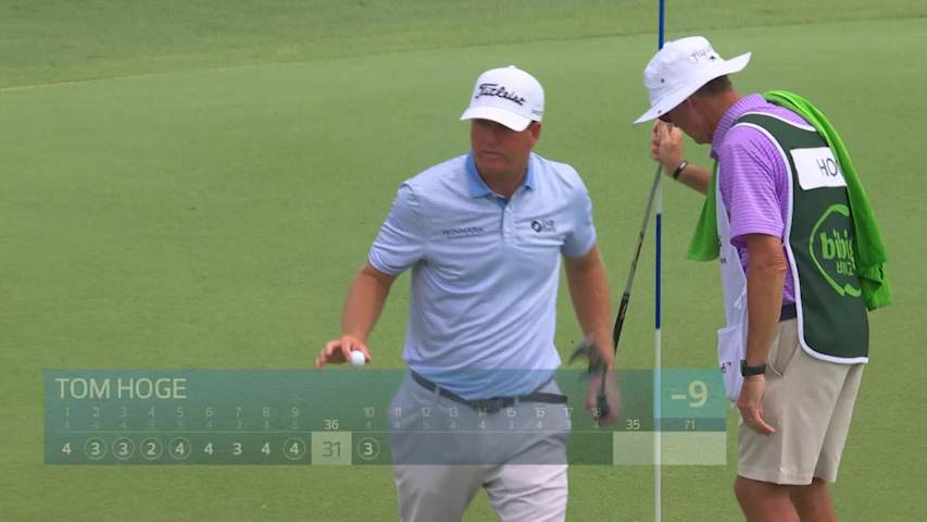 Tom Hoge sinks 3-foot putt for birdie on No. 10 at THE CJ CUP