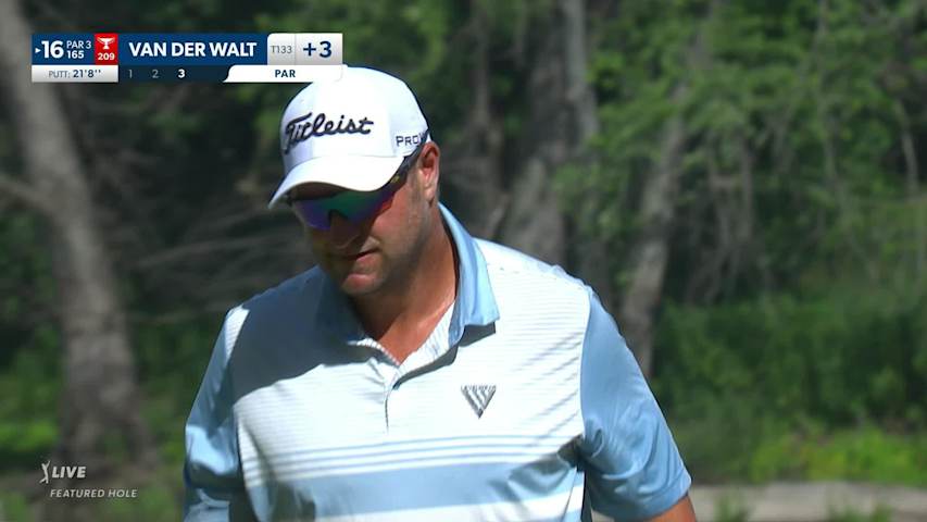 Dawie van der Walt saves par with 21-foot putt at John Deere