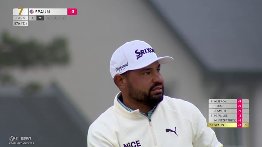 J.J. Spaun drains 10-foot putt for birdie on No. 7 at Genesis Scottish Open