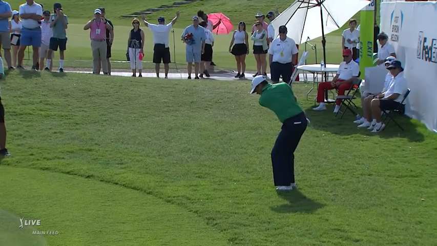 Charl Schwartzel's nice flop shot yields birdie at AT&T Byron Nelson