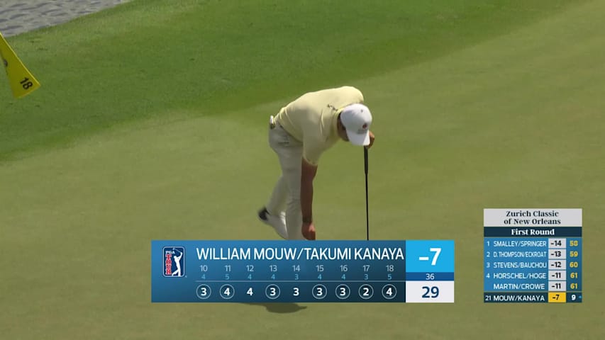 Kanaya/Mouw makes birdie on No. 18 at Zurich Classic