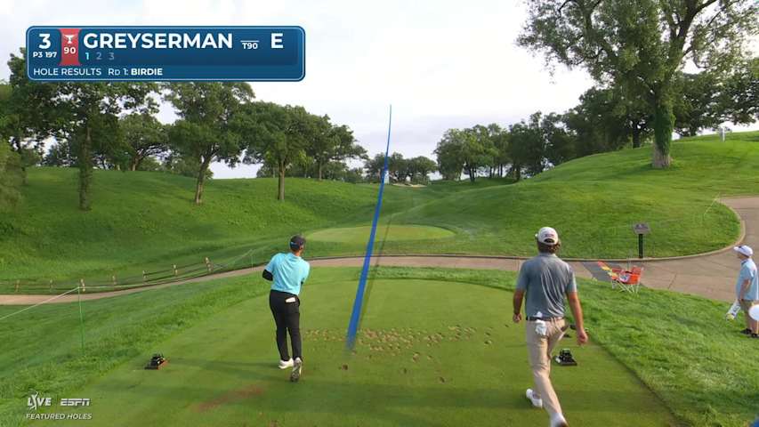 Max Greyserman hits tee shot to 11 feet, sets up birdie on No. 3 at John Deere
