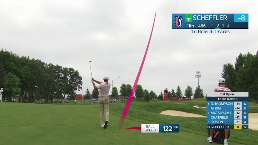 Scottie Scheffler's 161-yard approach sets up birdie on No. 11 at 3M Open