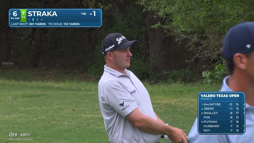 Sepp Straka hits 105-yard approach to 20 feet, sets up birdie on No. 6 at Valero