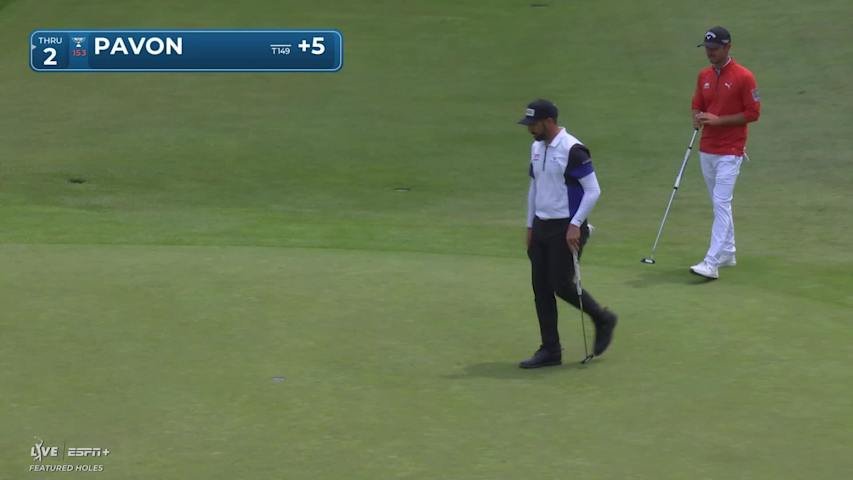 Matthieu Pavon holes out for birdie from 20-feet on No. 11 at RBC Canadian